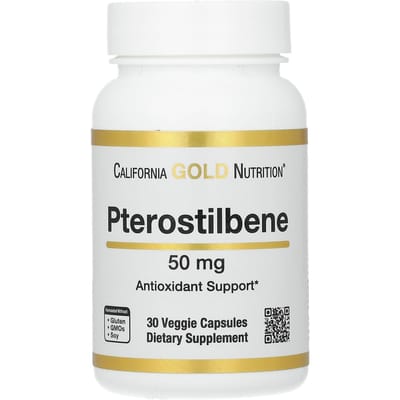 California Gold Nutrition, ptérostilbène, 50 mg, 30 capsules végétales