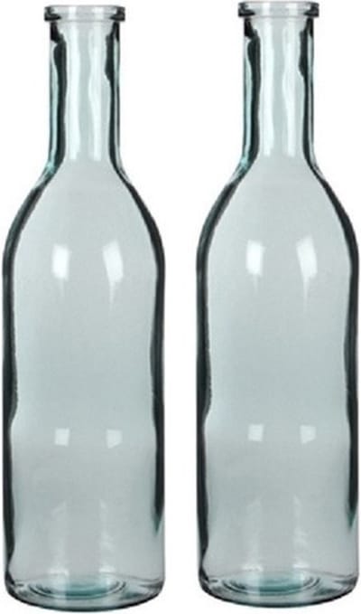 Mica Decorations Glazen fles / bloemenvaas transparant 50 x 15 cm - 2x - Sierflessen