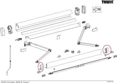 Thule Eindkap Lead Rail LH+RH 4900