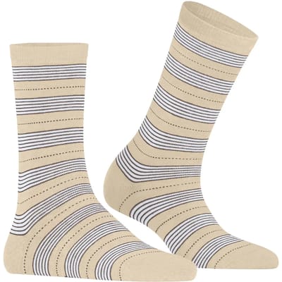 FALKE Stripe Uniform gedessineerd katoen sokken dames beige - maat 35-38