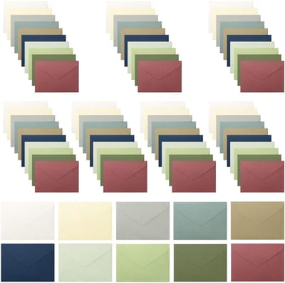 80 Stuks Kleurrijke Enveloppen, Mini Gekleurde Enveloppen, Gekleurde enveloppen 10 kleuren voor verjaardagen, bruiloften, feesten(Exclusief lijm en papieren kaarten)