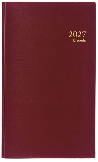 Brepols agenda 2027 - INTERPLAN [0.731] - SETA + ABC - Zakagenda - 1 week op 2 pagina's - Weekoverzicht - Gespiraleerd - Bordeaux - 8.9 x 16 cm
