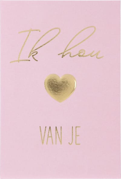 Depesche - Wenskaart "Gewoon Mooi", klein met de tekst "Ik hou van je" - mot. 003