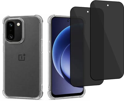 ChiGuard Hoesje & 2x Privacy Screenprotector geschikt voor OnePlus 15R Hoesje Screenprotector - Gehard Glas Cover + Shock Proof Case - Transparant