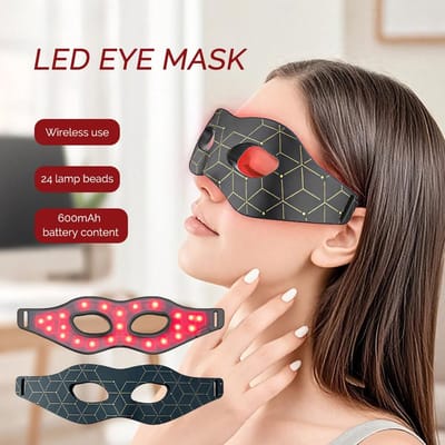 LED Oogmasker Rood Licht Therapie – Draadloos Siliconen Oogmasker met 7 Kleuren – Tegen Rimpels, Donkere Kringen & Vermoeide Ogen
