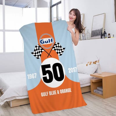 G-Gulf Racing Auto Logo Microvezel Bedrukt Strandlaken Bergbeklimmen Yoga Strand Zwemmen Hardlopen Absorberende Zachte Handdoek W95*H153(CM)