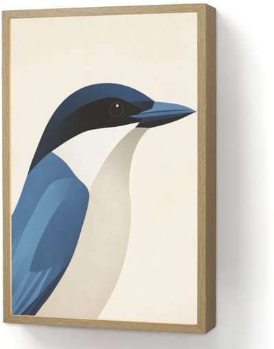Wandlamp 40x60 cm - Oplaadbaar - Illustratie - Blauw - Vogel - Wandlampen binnen woonkamer - Slaapkamer lamp - Decoratieve nachtlamp - Vloerlamp draadloos