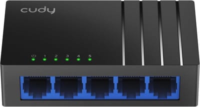 5 Poorts Gigabit Ethernet Switch zonder Ventilator met Plug and Play Functionaliteit