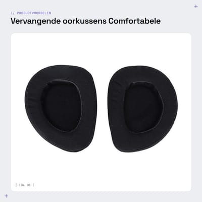 Dailygoods - Vervangende oorkussens - Comfortabele oorkussens - Ademend mesh stof - Geschikt voor Theta - Oorkussenhoes - Ideale vervanging