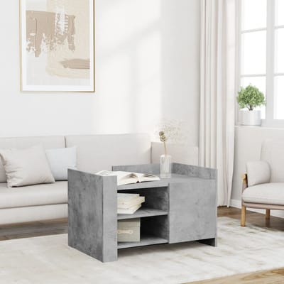 vidaXL - Salontafel - 80x50x50 - cm - bewerkt - hout - betongrijs