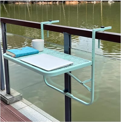 Balkon Hangtafel - Buiten Tafel - Ruimte Besparen - Verstelbare Hoogte - 60x40cm - Groen