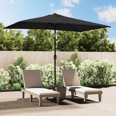 vidaXL - Parasol - met - metalen - paal - 300x200 - cm - zwart