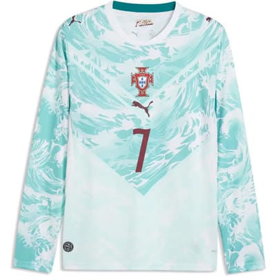 Puma Fpf Uitshirt Replica Lange Mouw Speler Portugal Nationale Team Uit Fan Versie Ronaldo 7 Kleurblok Pullover Voetbalshirt 788147-77 L white