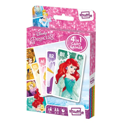 Shuffle Disney Princess - 4-in-1 Kaartspellen (Kwartet, memo, snap, actiespel)