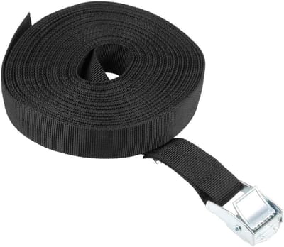Spanband met Ratel - Sjorband Cargo - Vastzetten Lading - 250kg Draagkracht - 9M x 25mm - Zwart