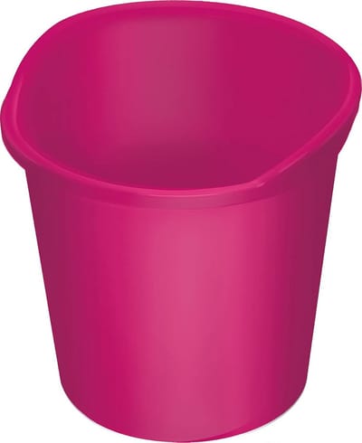 Klassieke Pedalina Prullenbak 13 Liter - Mat Roze Plastic Vuilnisemmer voor Kantoor en Kinderkamer