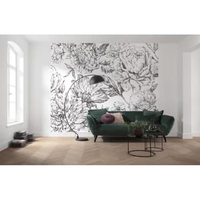 Fotobehang Flowerbed - Wit - 2,50m X 300cm