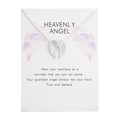 Bixorp Luck Zilveren Dames Ketting met Engel Vleugels - "Heavenly Angel" - 45/50cm - Cadeau voor Vrouw - Zilverkleurig