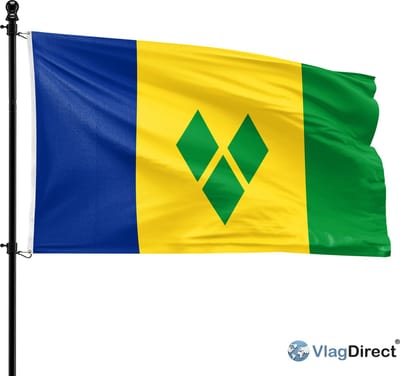VlagDirect - Vincentiaanse vlag - Saint Vincent en de Grenadines vlag - 90 x 150 cm