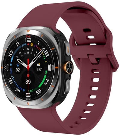 By Qubix - smartwatch bandje - Compatible Samsung bandje - Solid color siliconen band - Bordeaux - Geschikt voor Samsung Galaxy Watch Ultra / Ultra 2 - 47mm