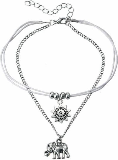 Fako Bijoux® - Enkelbandje - Enkelsieraad - Olifantje & Zon