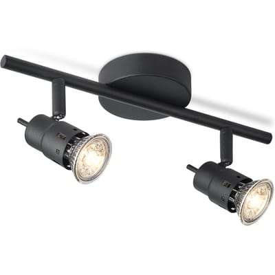 Home Sweet Home - Moderne Plafondspots - Zwart - Met 2 GU10 Fitting - Metaal Spotlights - 32 x 15.4 x 13.7cm - voor woonkamer en slaapkamer -