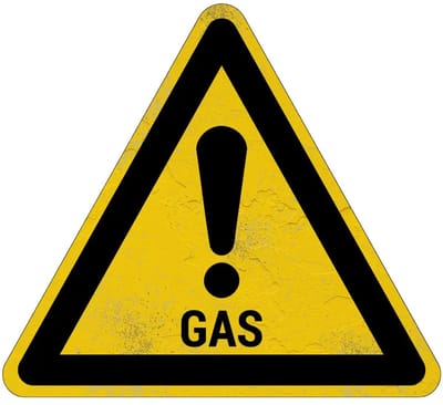 Gas waarschuwingsbord | Sign Again materiaal | 15 cm