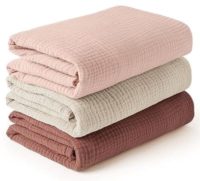 Babywikkeldoeken van katoen, 100 x 100 cm, set van 3 stuks. Absorberend, ademend, geschikt voor de gevoelige huid van pasgeborenen, voor zowel meisjes als jongens.Set-9