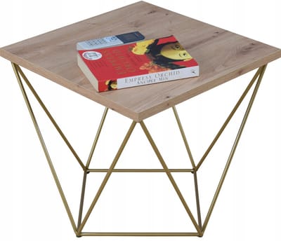 FutuStal - Tafel - Draadmodel - Zwart Goud - Blad Dąb Artisan