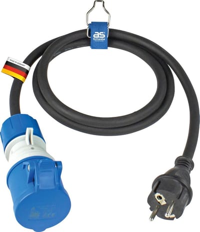 CEE Power Verlengkabel 16 A, IP44, Zwart - Robuuste Verlengkabel voor Buiten