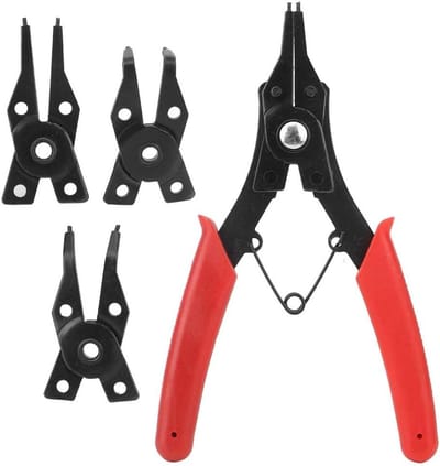 Borgveertang Set - Ringentang Gereedschap - Klus Klussen - 6 Vervangbare Koppen - 4-in-1 Functie - Grijs