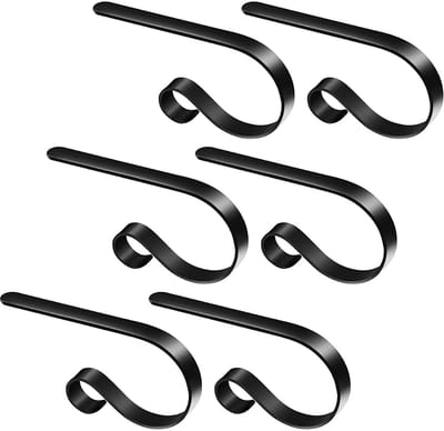 Dailygoods- Koushouder Metalen Haken - 6 Stuks - Opknoping Clips - Decoratie voor Boom/Open Haard - Meervoudig Gebruik - Totale Lengte 120mm - Decoratiehaken