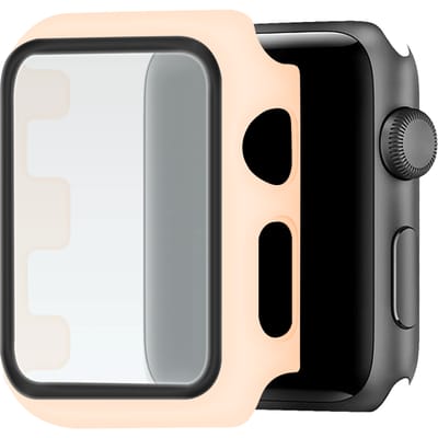Telefoonglaasje Hoesje met Screenprotector Geschikt voor Apple Watch 1\ Apple Watch 2\ Apple Watch 3 - 42mm - Roze