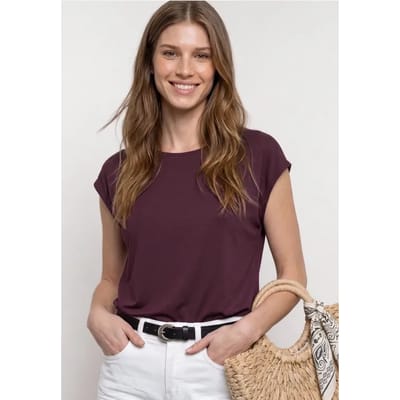 Shirt met hangende schouders en boothals