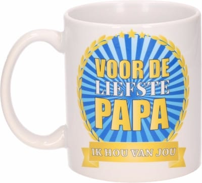 Voor de liefste papa mok / beker 300 ml - Vaderdag cadeau