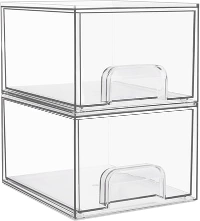Stapelbare opbergladen - Acrylopberger voor badkamer - 2 stuks