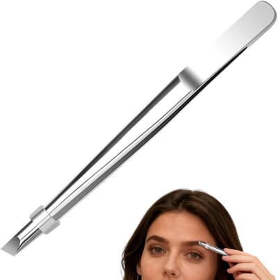 Pincet - Epileertang Ontharingspincet - Gezichtsverzorging - Precisie 0.2mm punten - 8.4 cm - Mat beige