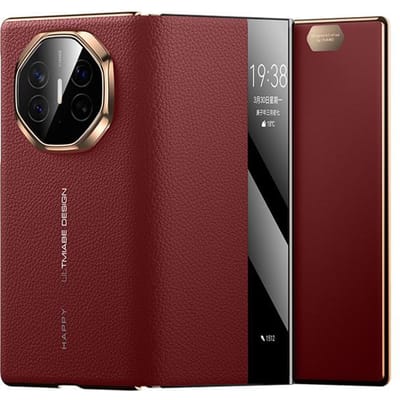 Huawei MateXT Buitengewoon Meester Telefoonhoes, Drievoudig Luxe All-inclusive Zakelijk Schokbestendig Heren Koeienhuid Hoes Huawei Mate XT