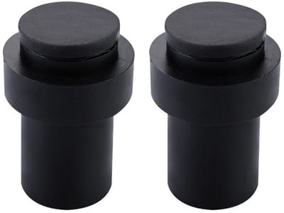 Deurstopper - Tweedelige deurstopperset - Zwarte deurstopper - 6,5 cm - Deurbuffer, geschikt voor binnen- en buitengebruik