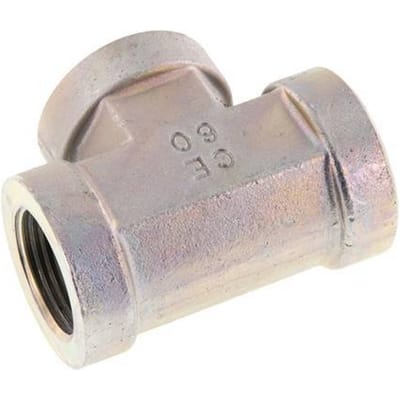 G 1'' Verzinkt Stalen T-stuk 160 Bar - Hydrauliek - FL3T-F-EZ-100G