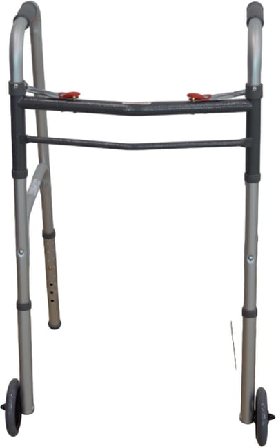 Homecare Innovation® Opvouwbaar Looprek met Wieltjes - In Hoogte Verstelbaar - Zilver