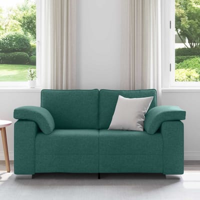 vidaXL - Loveseat - Donkergroen - 160 - cm - Stof