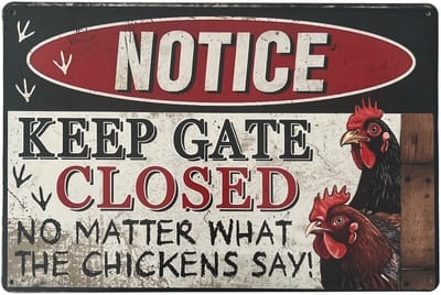 Wandbord – Notice- kip - Vintage - Retro - Wanddecoratie – Reclame bord – Restaurant – Kroeg - Bar – Cafe - Horeca – Metal Sign – 20x30cm