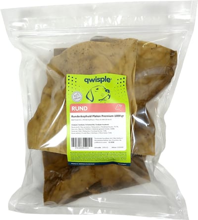 Qwisple Runderkophuid Platen - Hondensnacks 100% Natuurlijk Gedroogd - 1000 gr