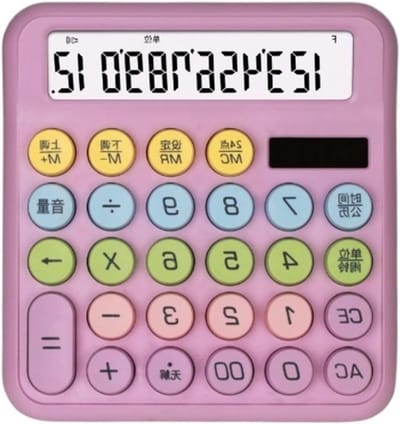 Rekenmachine Desktop - Zonnecalculator Basisrekenmachine - Dagelijkse Berekeningen - 12-Cijferig Display - Niet gespecificeerd - Paars