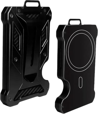 Kaarthouder Portemonnee - Kaart Case - Veilig Opbergen - Magnetische Bevestiging - 8 mm Dun - Zwart