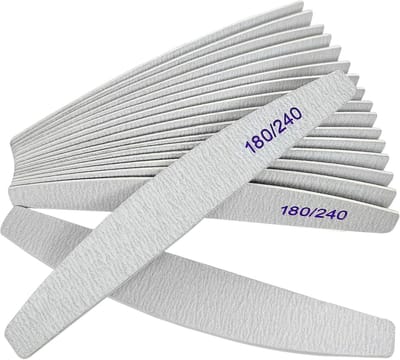Nagelvijlen Set van 12 - Dubbelzijdig Houten 180/240 Grit voor Professionele Manicure en Pedicure