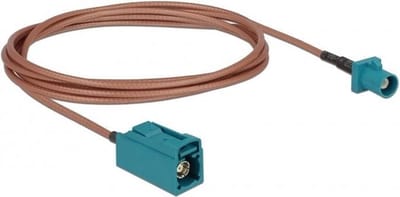 Fakra Z (m) compact - Fakra Z (v) antenne verlengkabel - RG316 - 50 Ohm / transparant - 1,8 meter