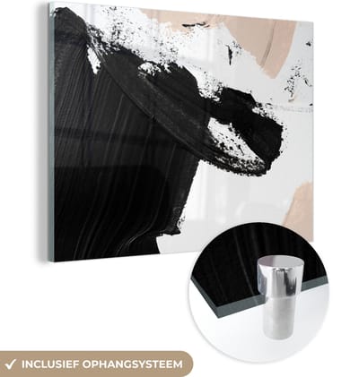MuchoWow® Glasschilderij 120x90 cm - Schilderij acrylglas - Verf - Design - Abstract - Foto op glas - Schilderijen