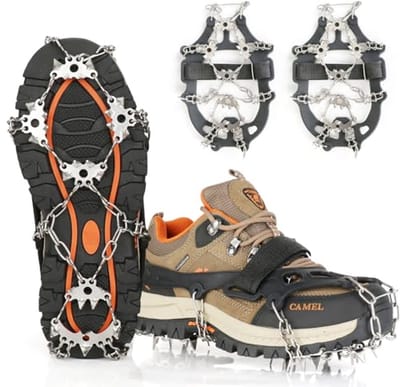 Laarzen met roestvrijstalen spikes voor trekking en bergbeklimmen - Antislip stijgijzers voor winterse omstandigheden
